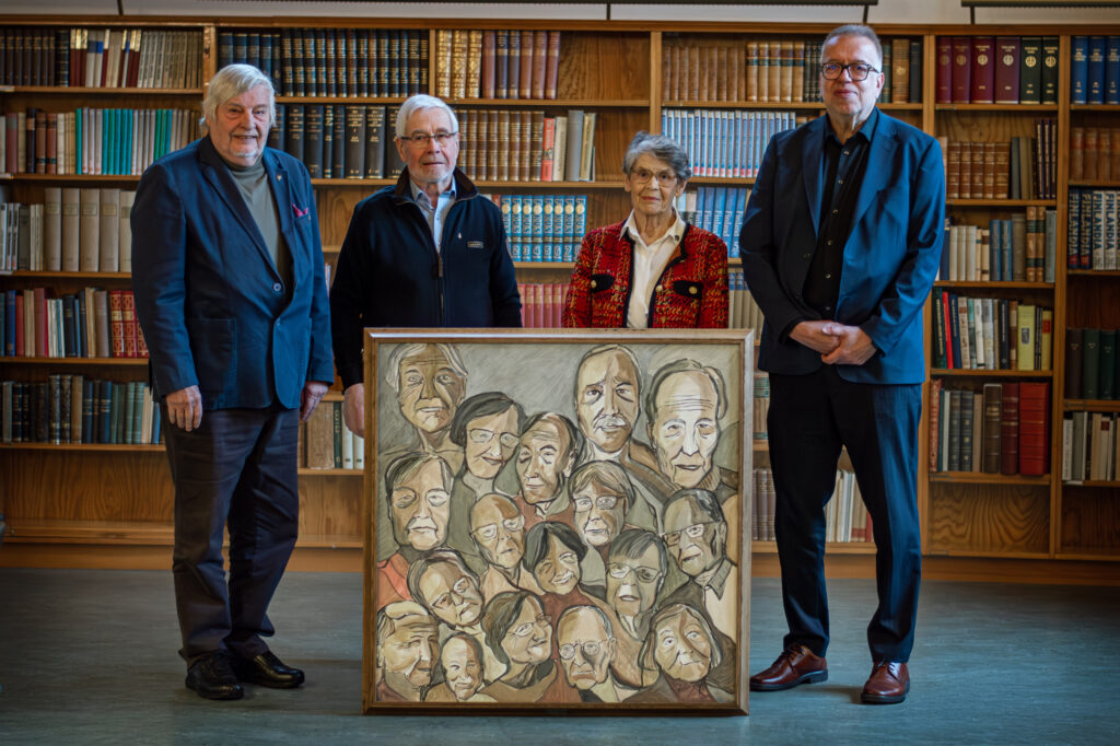 Caj,Rainer Ulla och "Jussi" Jäntti Rektor på Lärkkulla